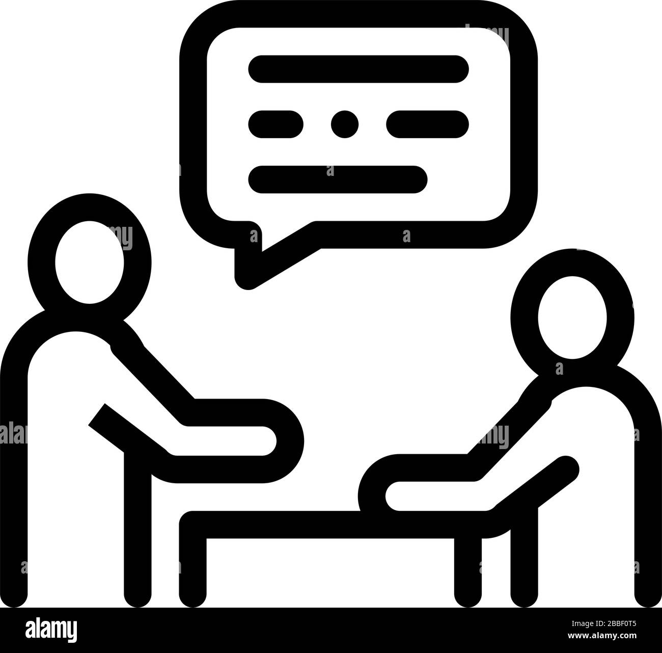 Dialogue Of Two People Icon Vector Outline Illustration Stock Vector