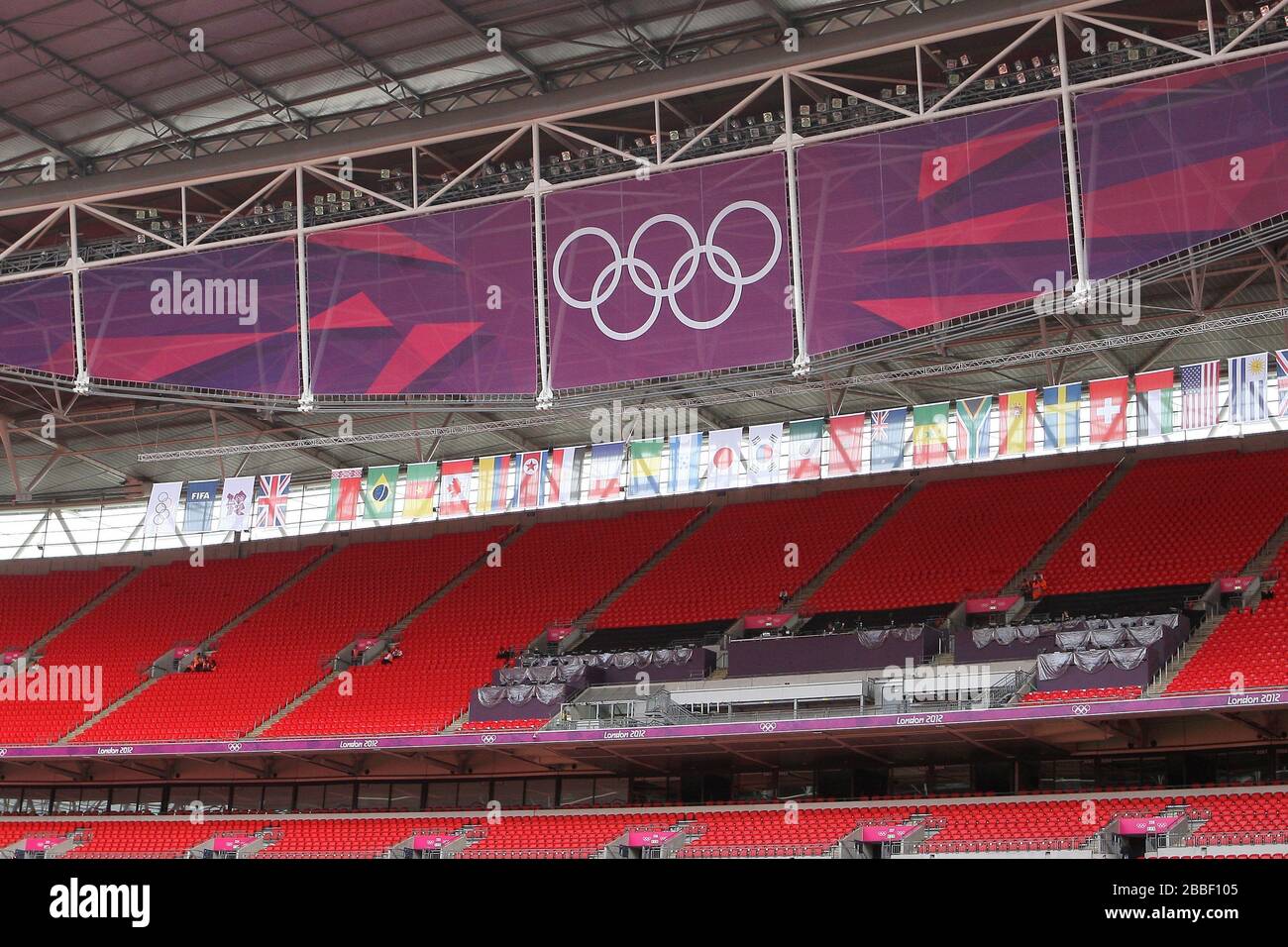 Olympic branding in place at Wembley Stadium Stock Photo - Alamy