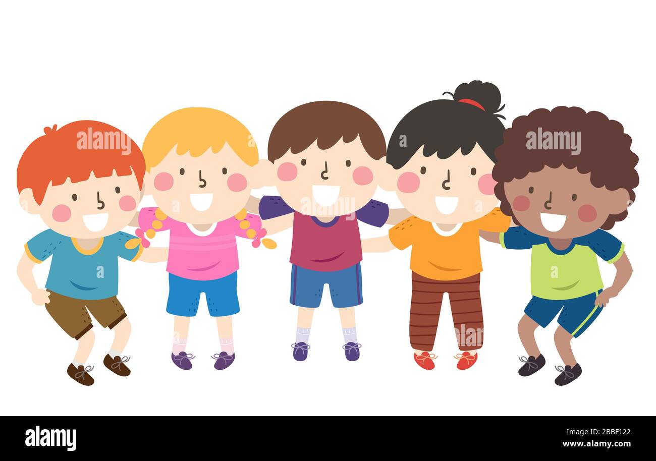 Illustration of Kids in a Huddle and Thinking of a Team Plan Stock Photo - Alamy Illustration of Kids in a Huddle and Thinking of a Team Plan Stock Photo - Alamy