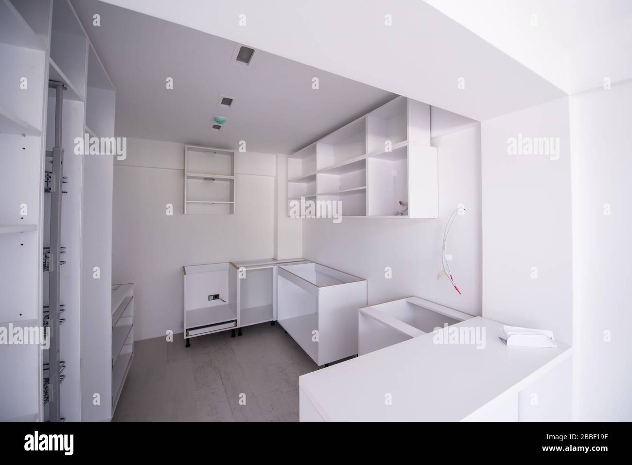 work in progress on the beautiful modern bright clean unfinished ...