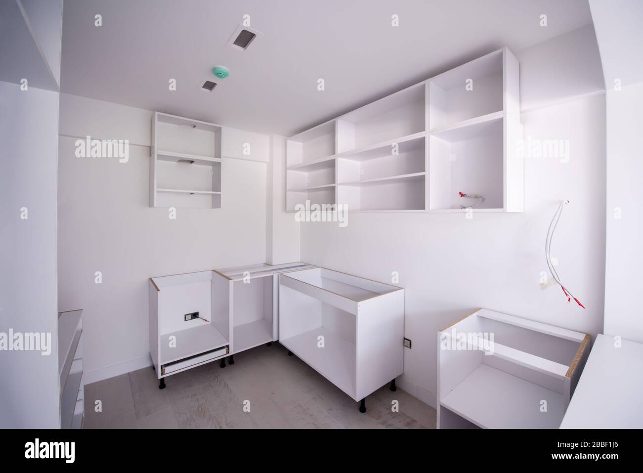 work in progress on the beautiful modern bright clean unfinished ...