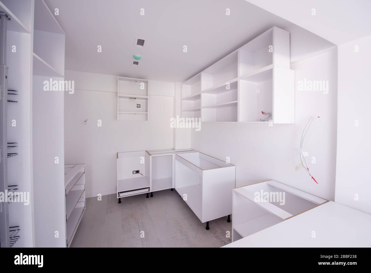 work in progress on the beautiful modern bright clean unfinished ...