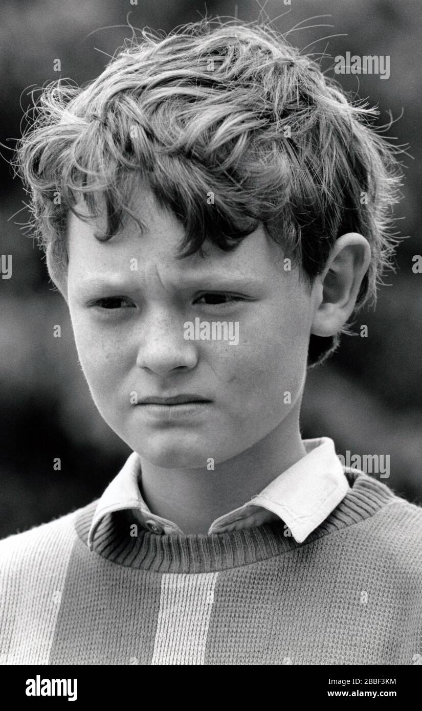 Portrait of small boy UK 1987 Stock Photo