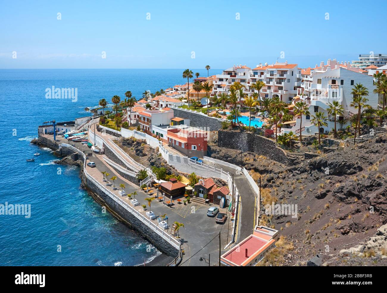 Scenic coastal view of Province of Santa Cruz, Tenerife, Spain. Stock Photo