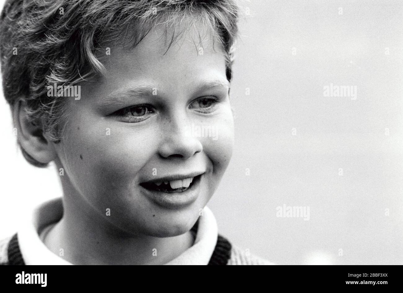 Portrait of boy UK 1988 Stock Photo