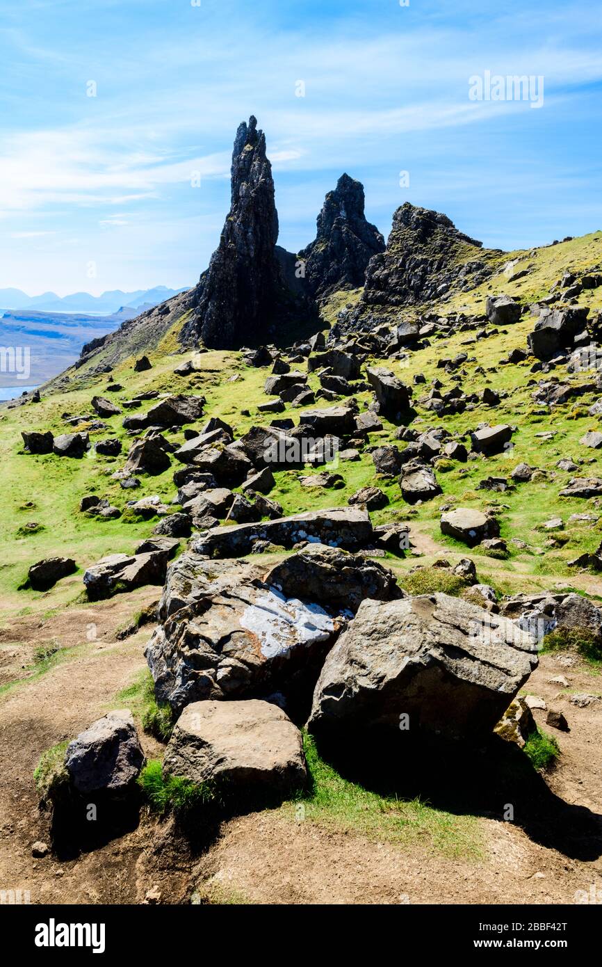 The Old Man of Storr on the Isle of Skye in Scotland Stock Photo