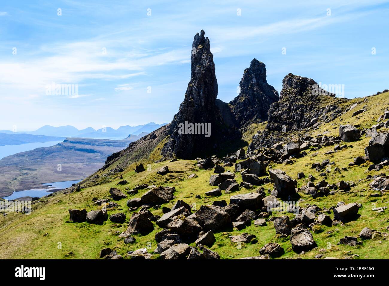 The Old Man of Storr on the Isle of Skye in Scotland, Stock Photo