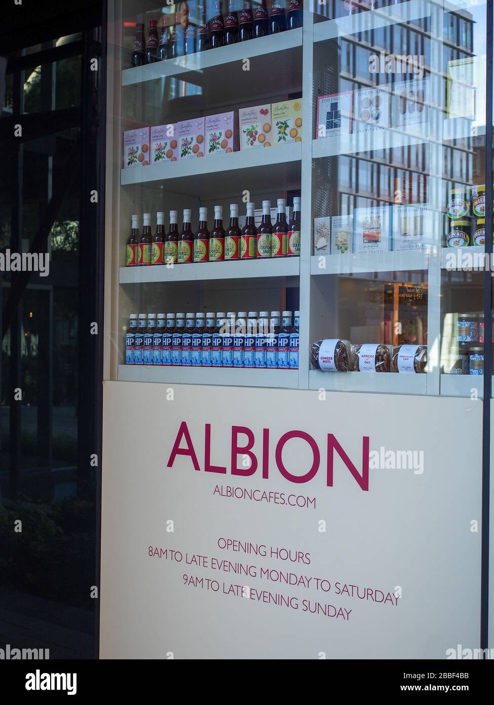 Albion British cafe, bar and grocery store London Stock Photo Alamy