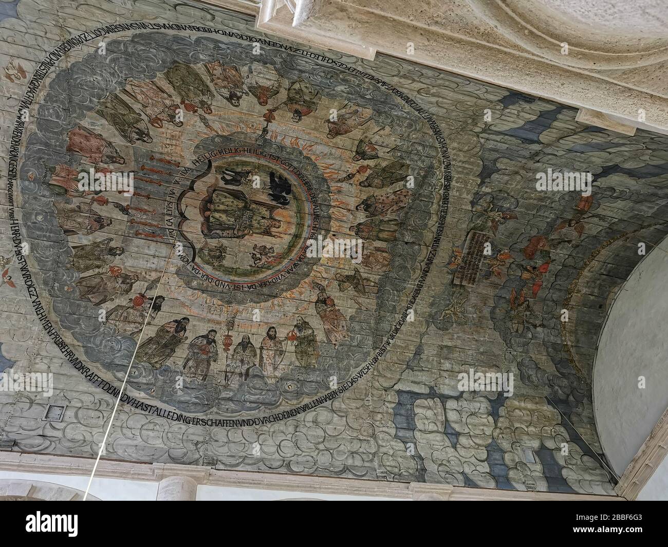 Ceiling painting by Nicolaus Storant, Ostheim fortified church in the town of Ostheim in front of the Rhön, district of Rhön-Grabfeld, Lower Franconia Stock Photo
