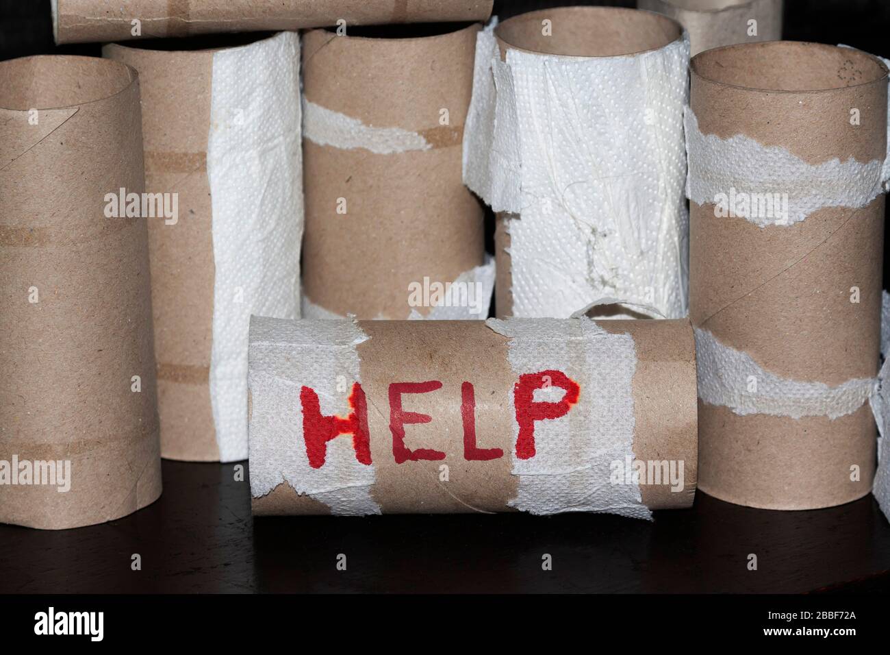 Empty toilet paper rolls Stock Photo Alamy