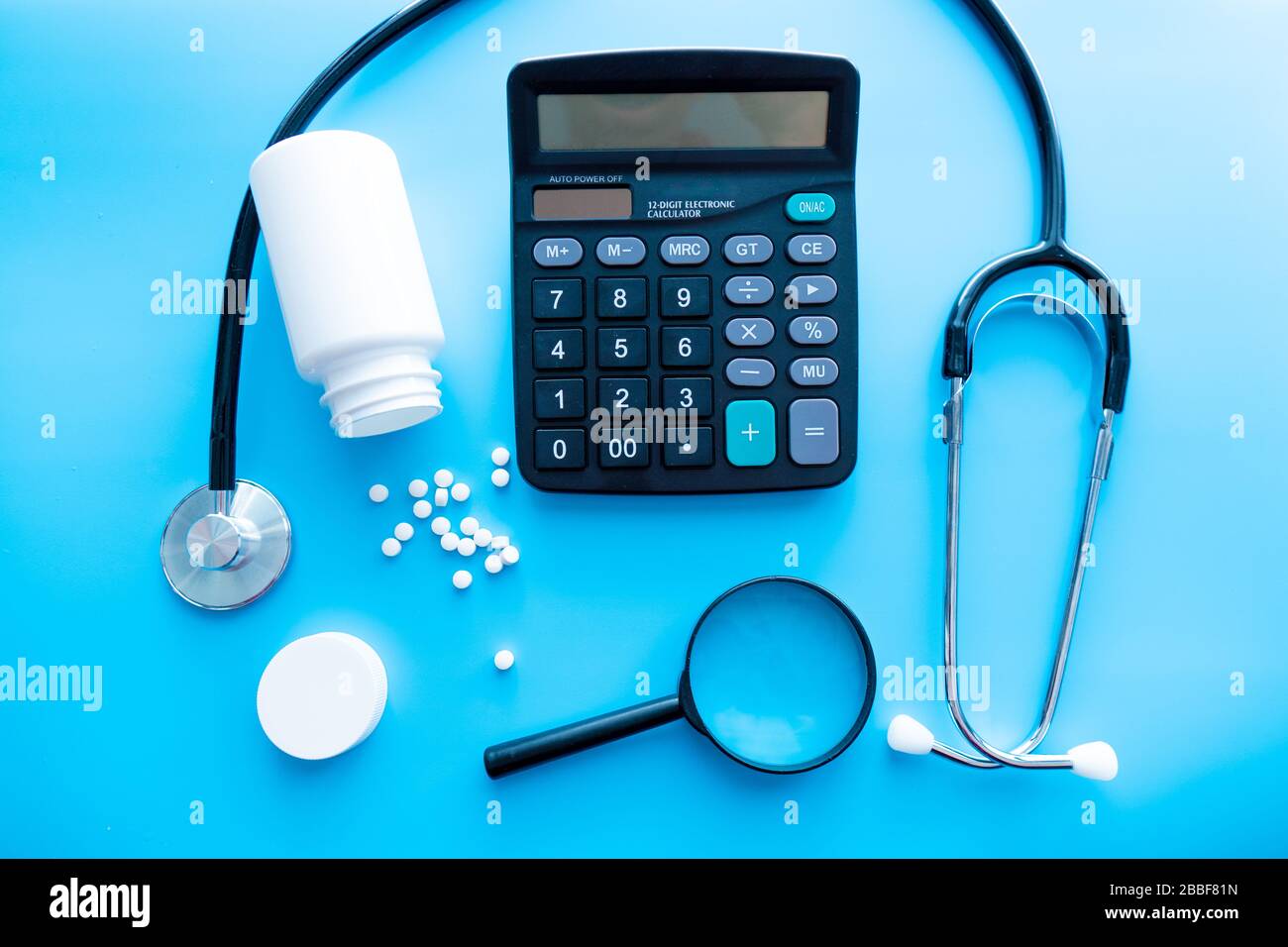 Pills And Medicines Under A Magnifying Glass Next To A Medical Stethoscope The Concept Of Health And Responsible Use Of Medicines Vitamins And Vario Stock Photo Alamy