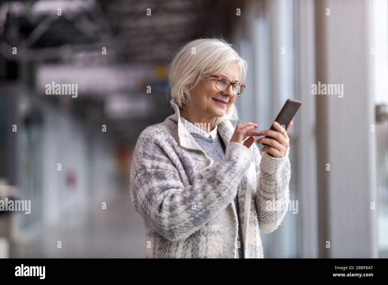 Portrait of senior woman smiling Stock Photo