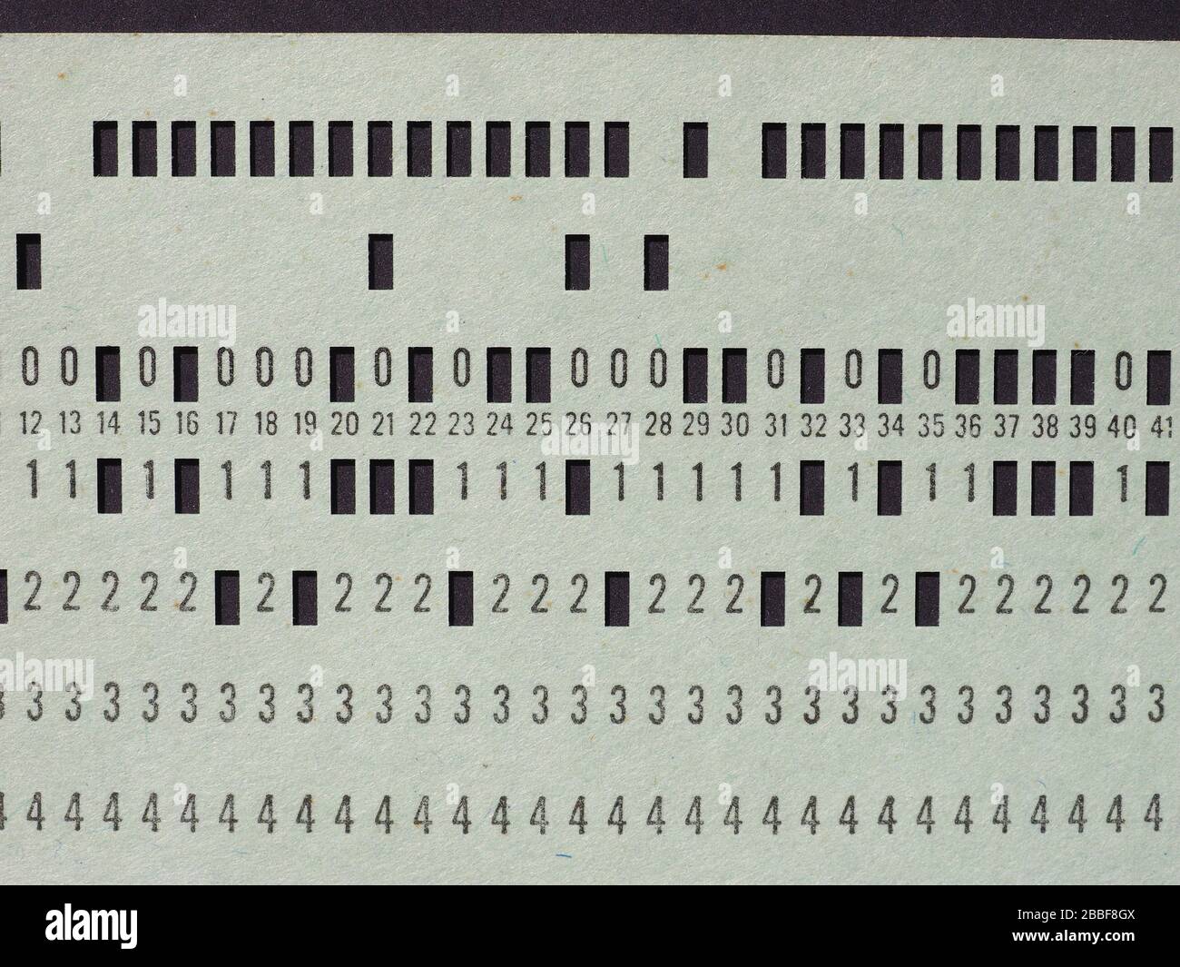 vintage punched card for computer data storage and programming Stock ...