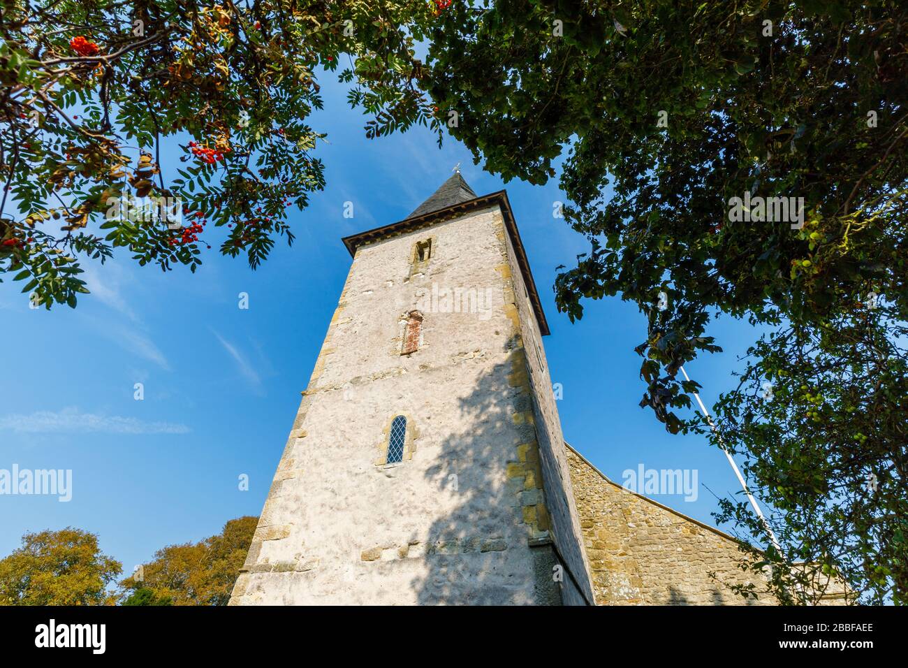 Holy Trinity Church, a Grade 1 listed historic building in Bosham, a small village in Chichester Harbour, West Sussex, on the south coast of England Stock Photo