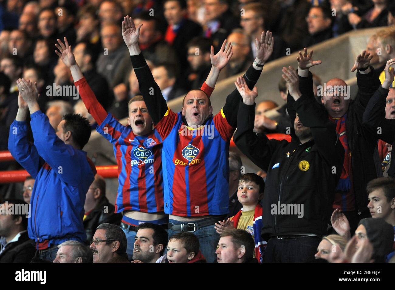 Crystal Palace fans in the stands Stock Photo - Alamy