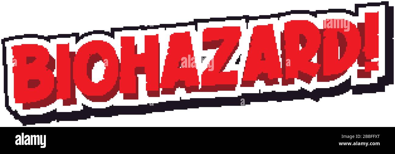 Font design for word biohazard in red illustration Stock Vector Image