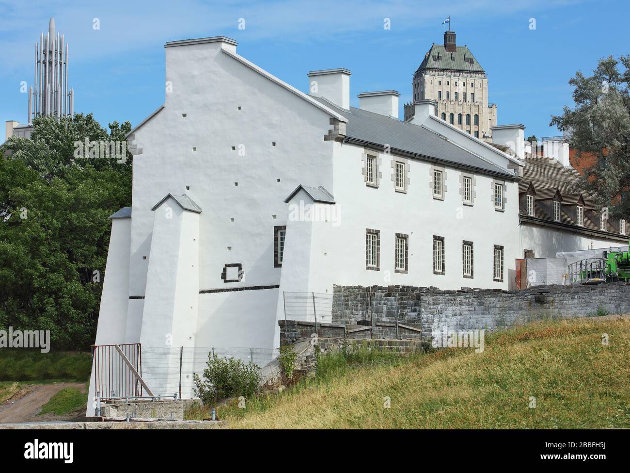 Deauphine Redoubt is associated with Canada's military history and Quebec City's defensive system. Located within the walls of Old Quebec, more specifically on the grounds of Artillery Park Heritage Site. Quebec City, Province of Quebec, Canada Stock Photo