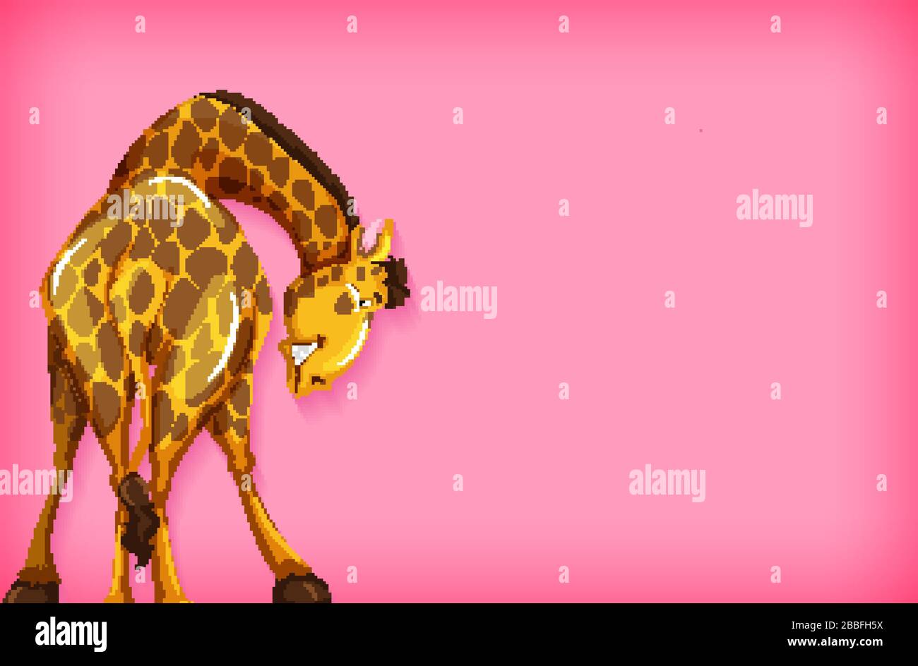 Background template design with plain color and giraffe illustration ...