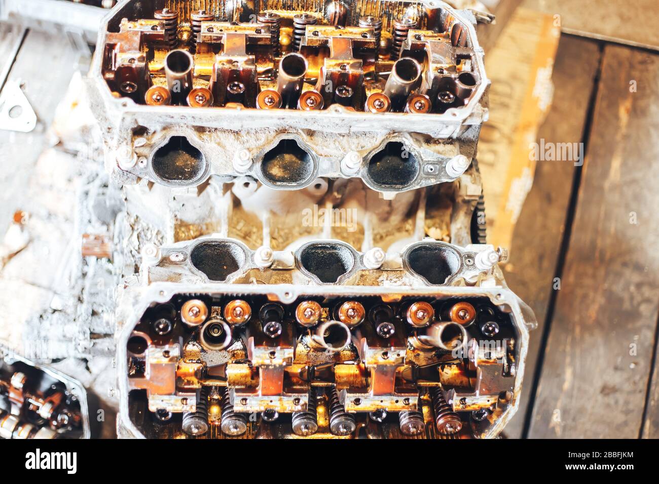 auto engine in garage Stock Photo - Alamy