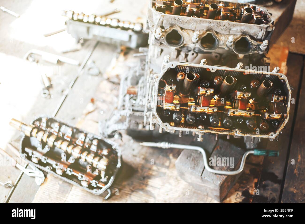 auto engine in garage Stock Photo - Alamy