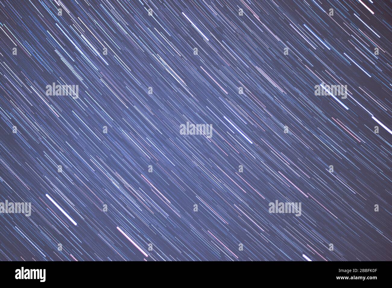 Star trail of half hour of the polar star and adjacent Stock Photo