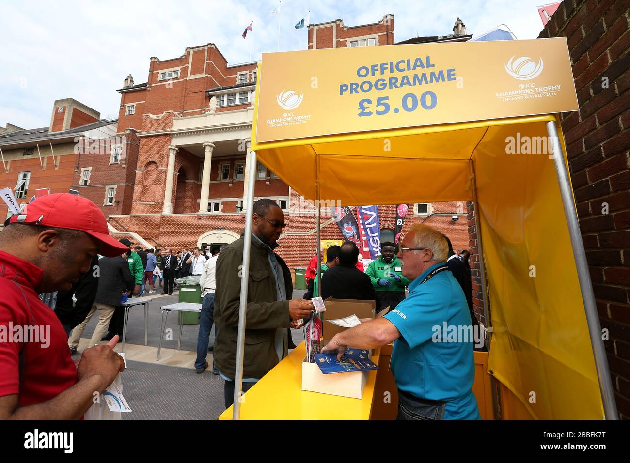 Programme Seller The programme seller at the Kia Oval Stock Photo - Alamy