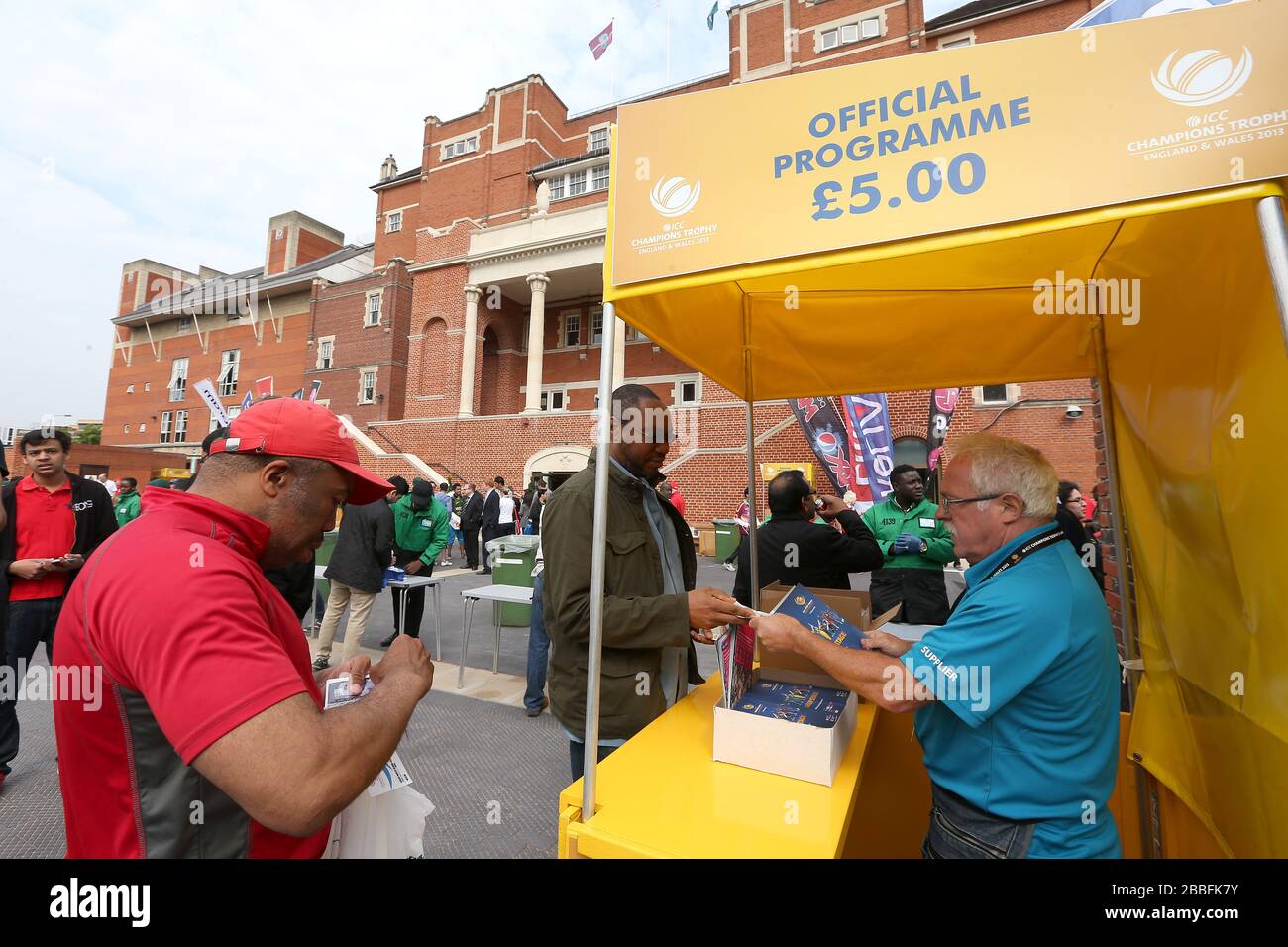 Programme Seller The programme seller at the Kia Oval Stock Photo - Alamy