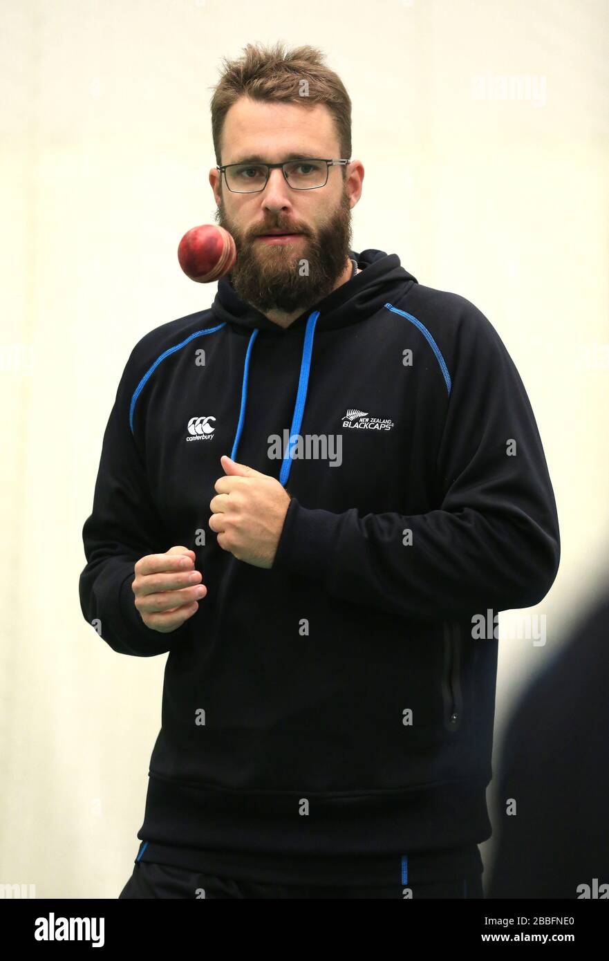 New Zealand's Daniel Vettori at today's net session Stock Photo