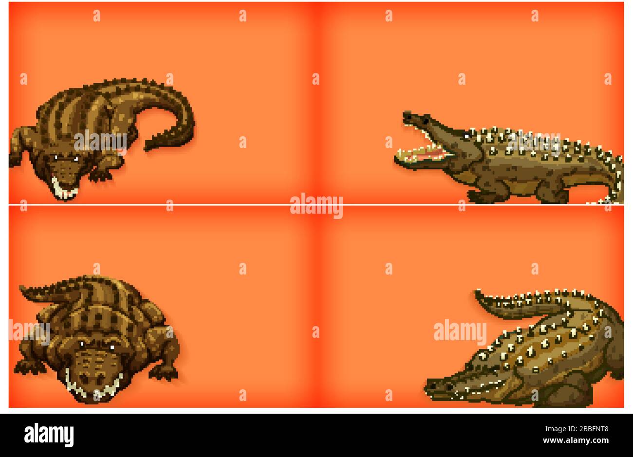 Background template design with plain color and crocodile illustration ...