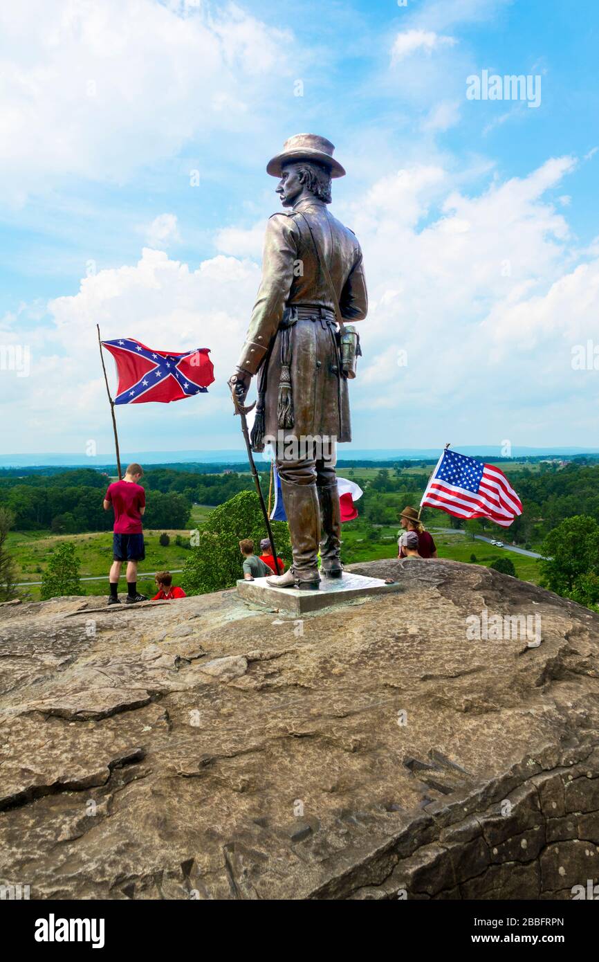Portrait Statue of General Gouverneur K. Warren on Little Round Top at