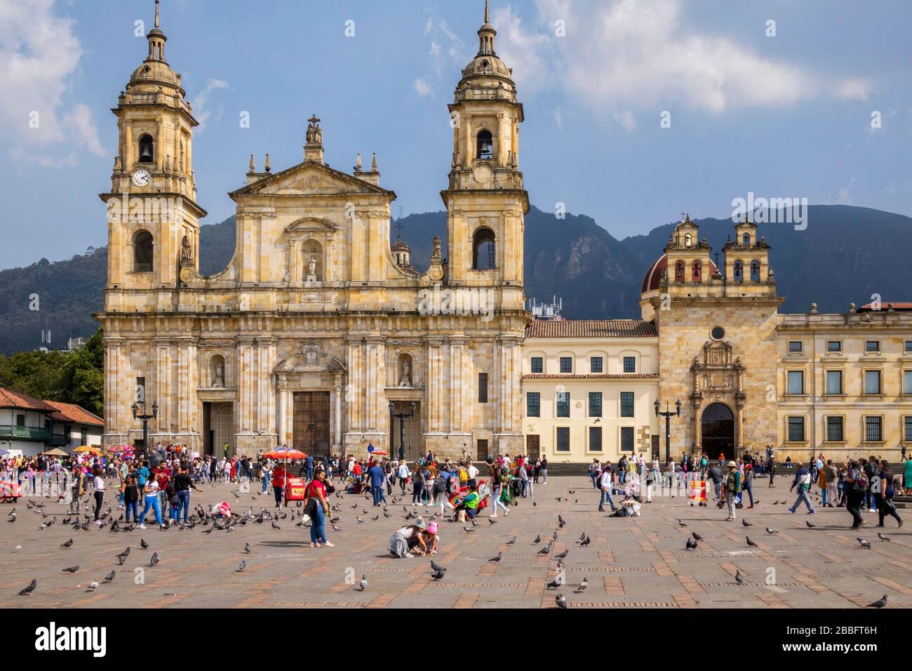 Bogota, Colombia - FEBRUARY 20, 2020: Bogota-Cathedral, located in the La Candelaria district, the historical and cultural center of the city. The bui Stock Photo