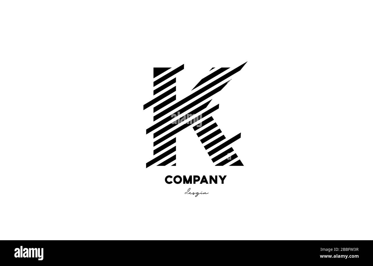 black and white K alphabet letter logo icon design for company and ...