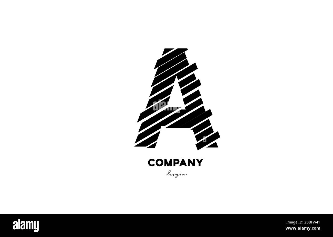 black and white A alphabet letter logo icon design for company and ...