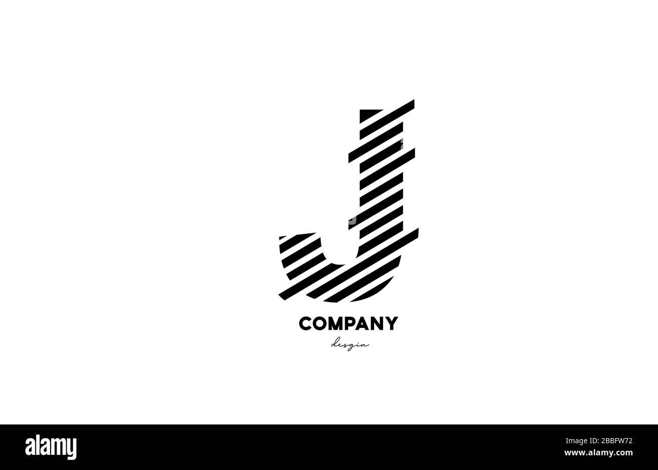 black and white J alphabet letter logo icon design for company and ...