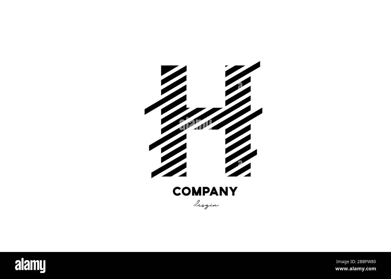 black and white H alphabet letter logo icon design for company and ...