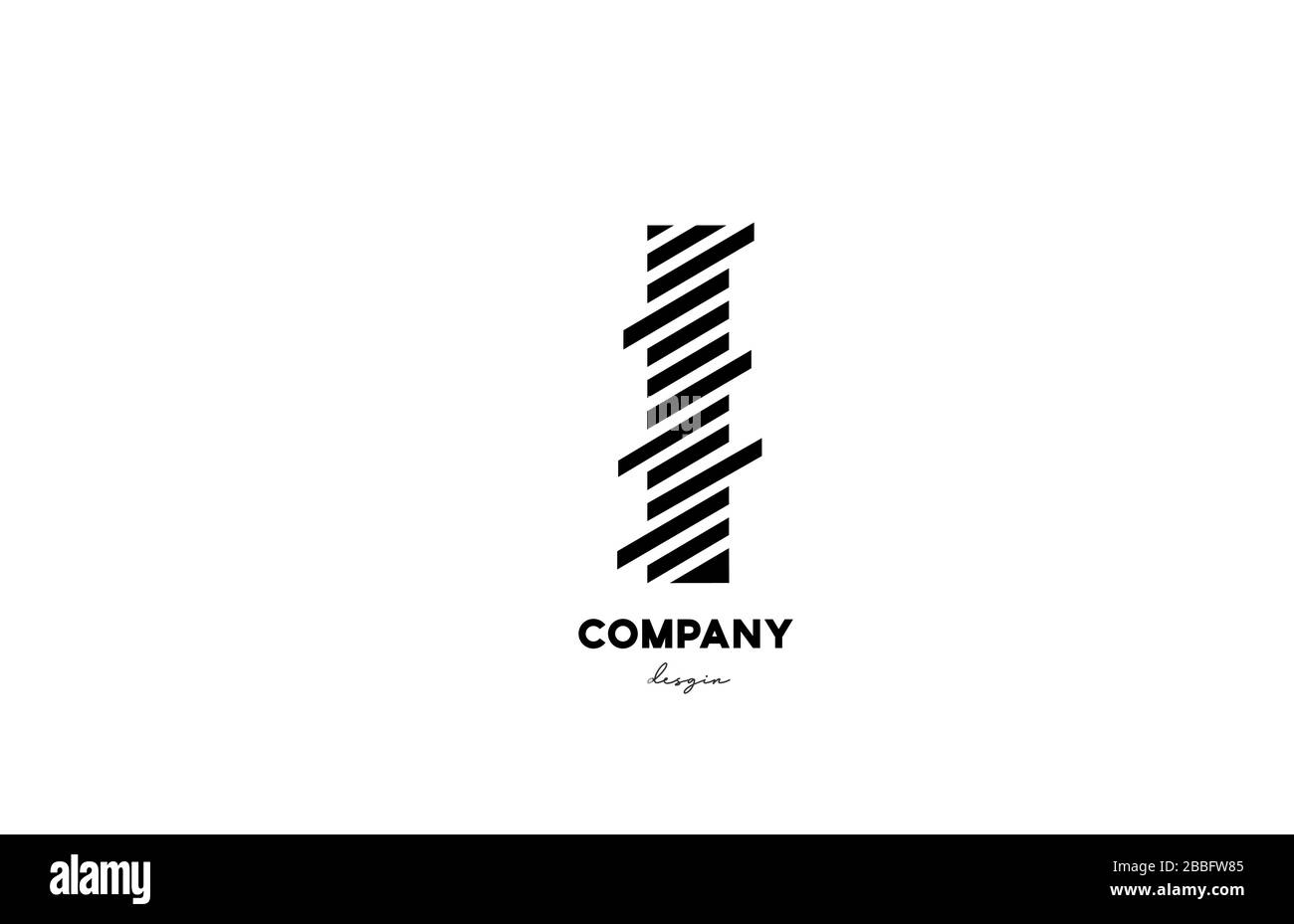 black and white I alphabet letter logo icon design for company and ...