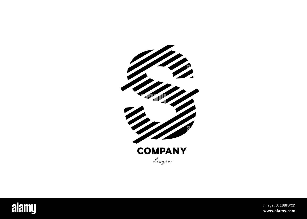 black and white S alphabet letter logo icon design for company and ...