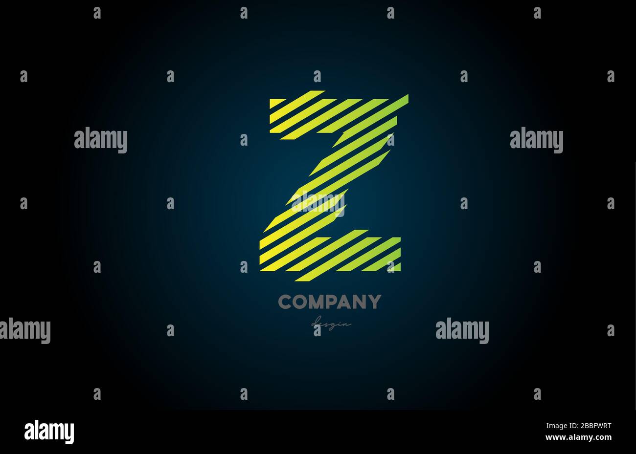 Z alphabet letter logo icon design for company and business. Green blue ...