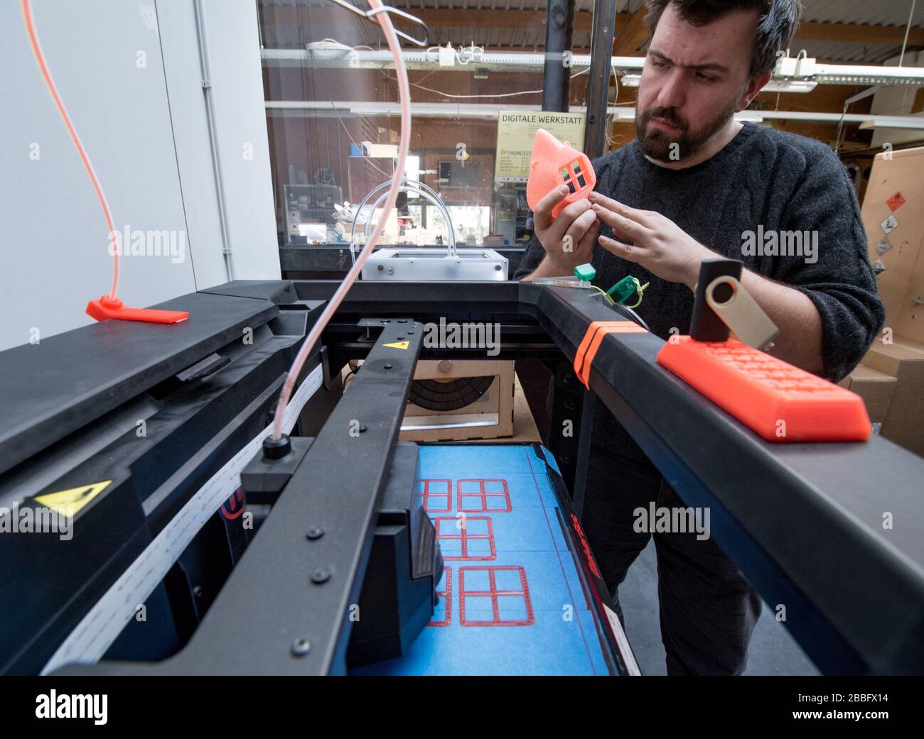 31 March 2020 Saxony Anhalt Halle Saale A 3d Printer Produces