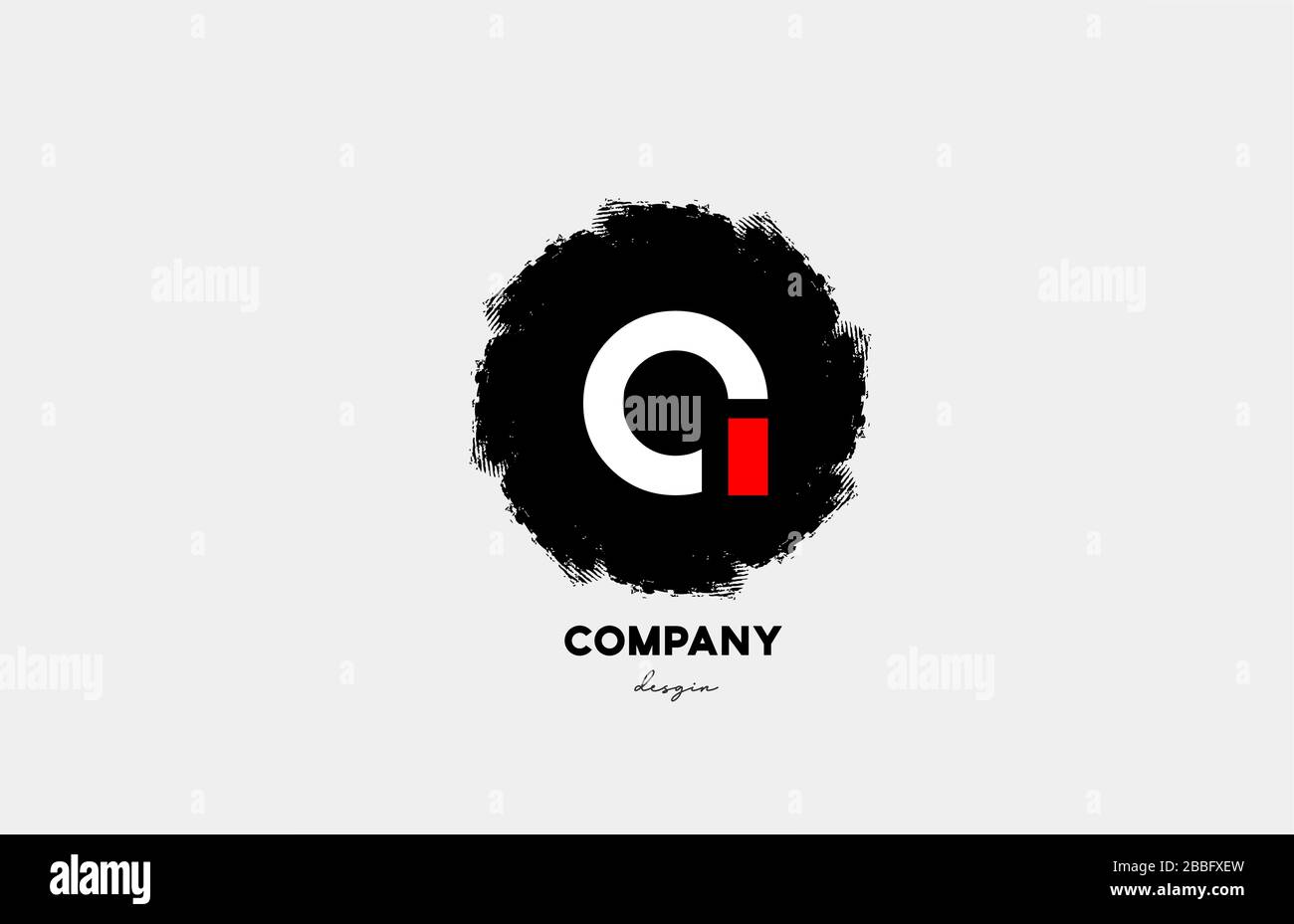 A red white black letter alphabet logo icon with grunge design for ...