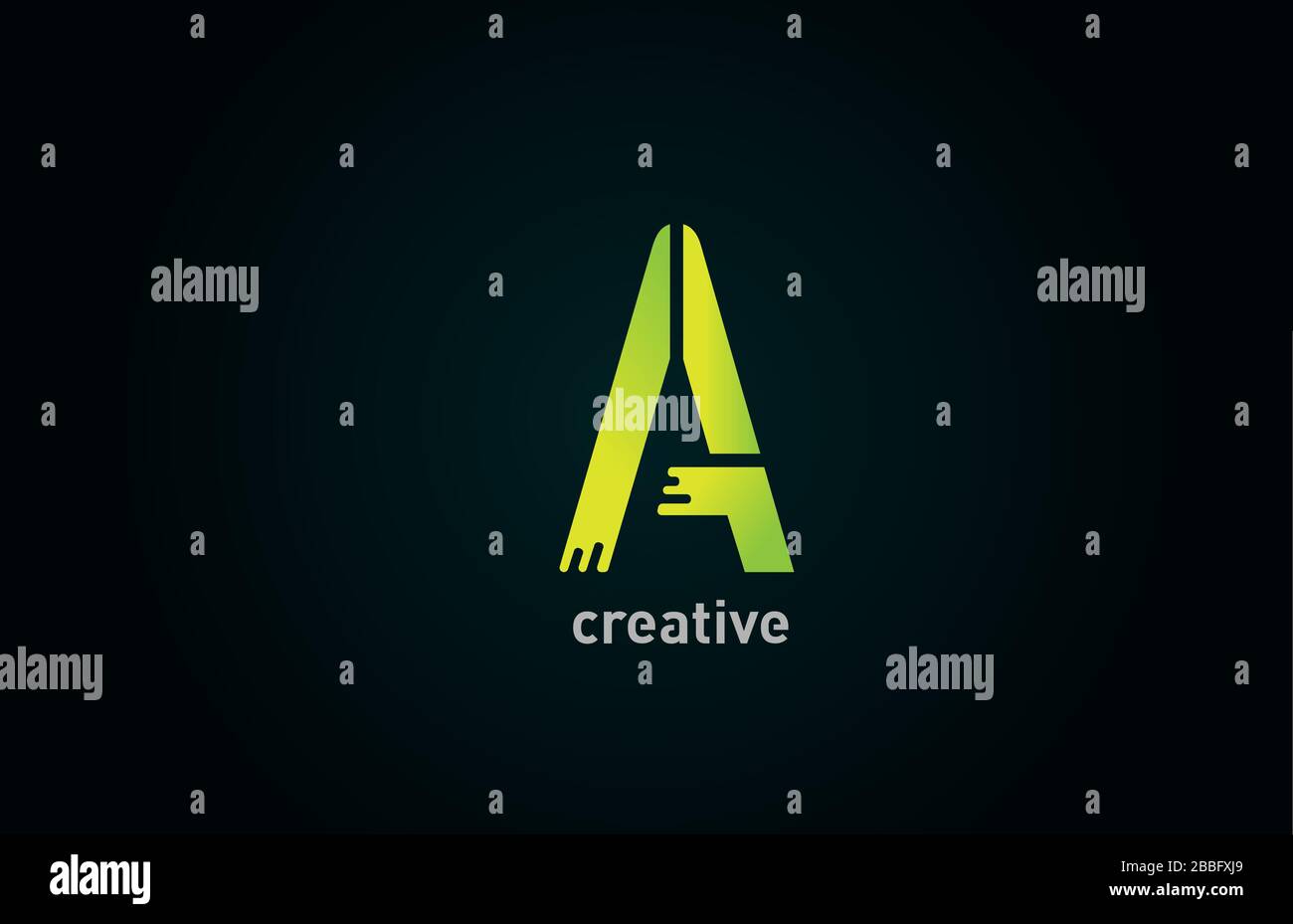 A creative green letter alphabet logo icon for company and business ...