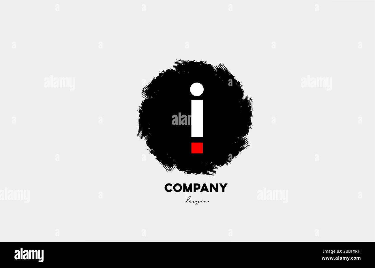 I red white black letter alphabet logo icon with grunge design for ...