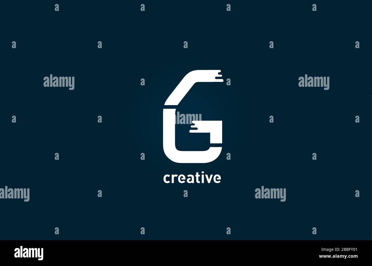 white G creative letter alphabet logo design icon for business and ...