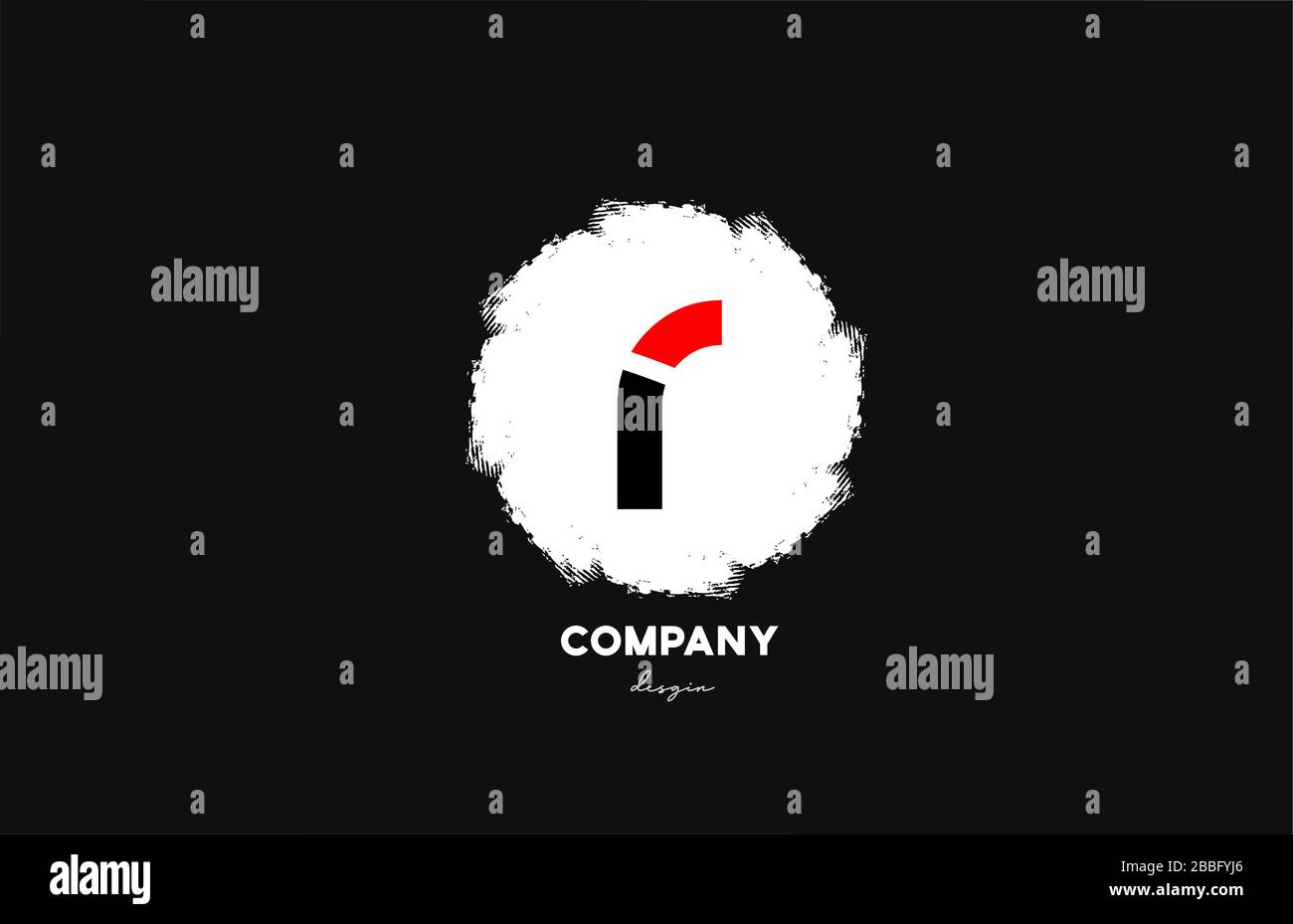 R black red white alphabet letter logo icon with grunge design for ...