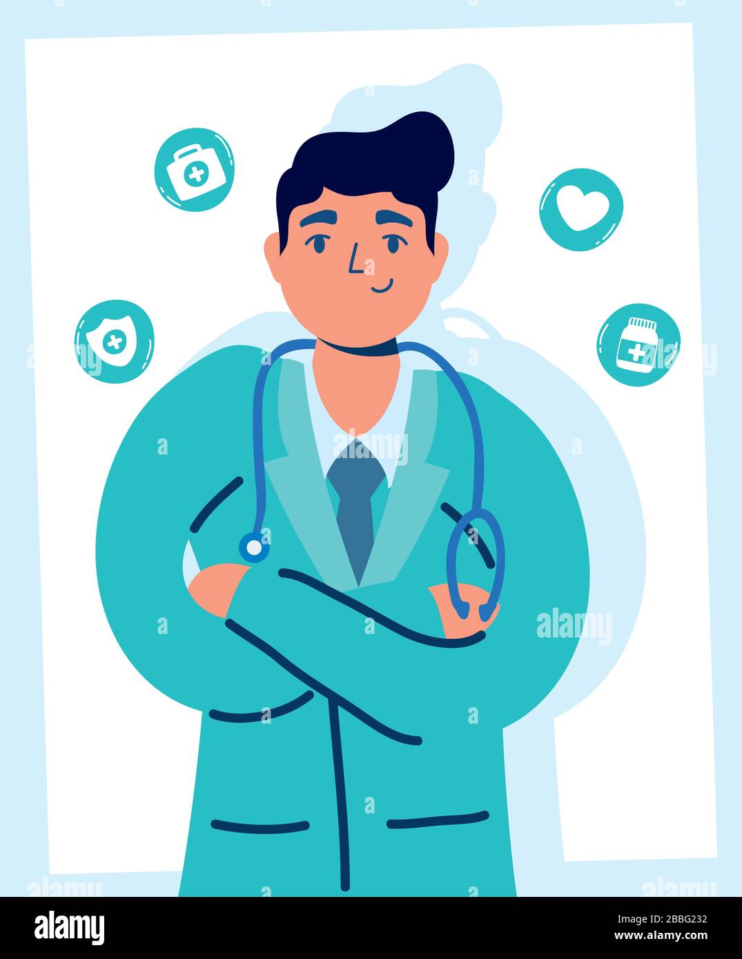 Medical kit professional stethoscope Stock Vector Images - Alamy