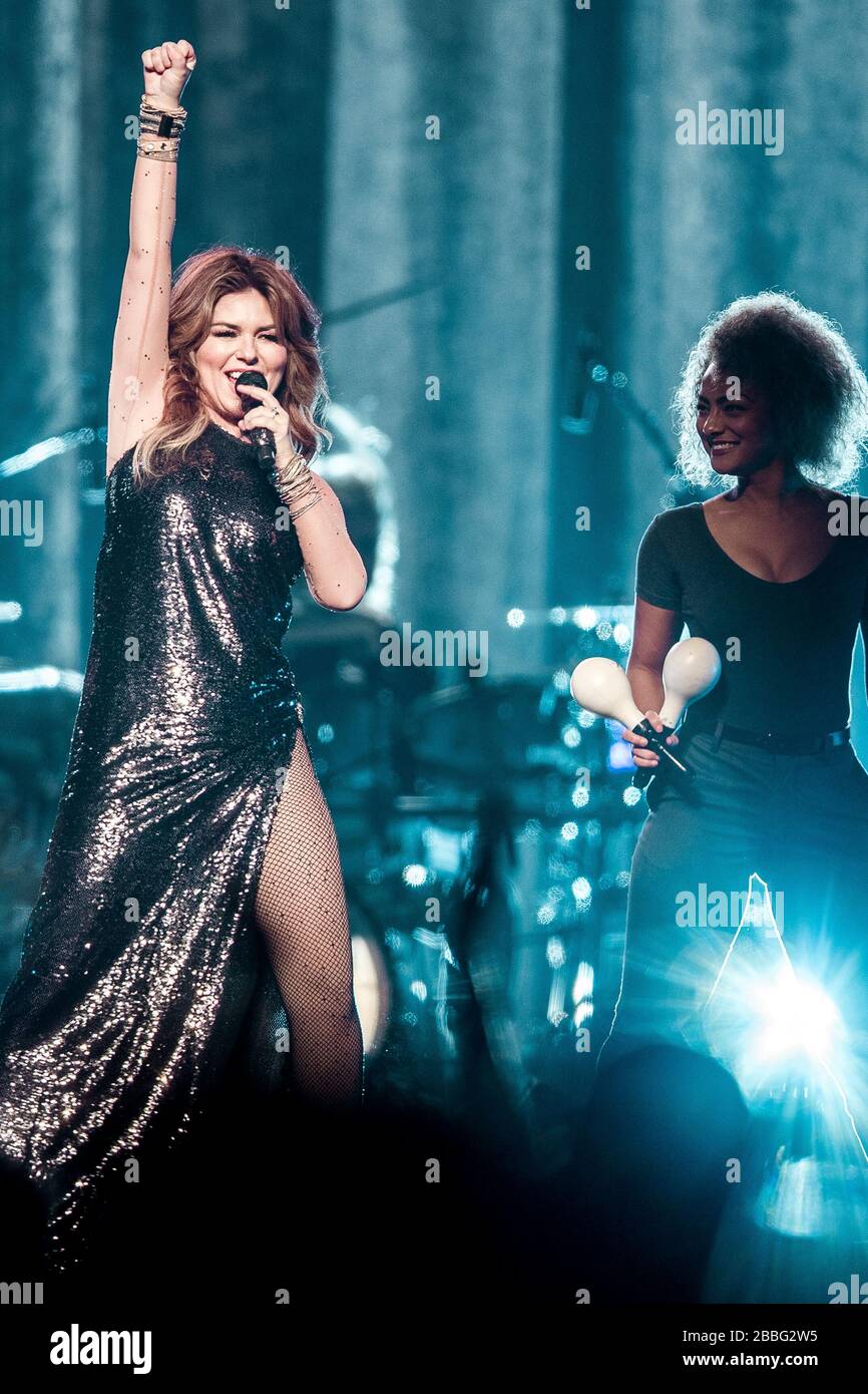 Copenhagen, Denmark. 14th, October 2018. The Canadian singer and songwriter Shania Twain performs a live concert at Royal Arena in Copenhagen. (Photo credit: Gonzales Photo - Lasse Lagoni). Stock Photo