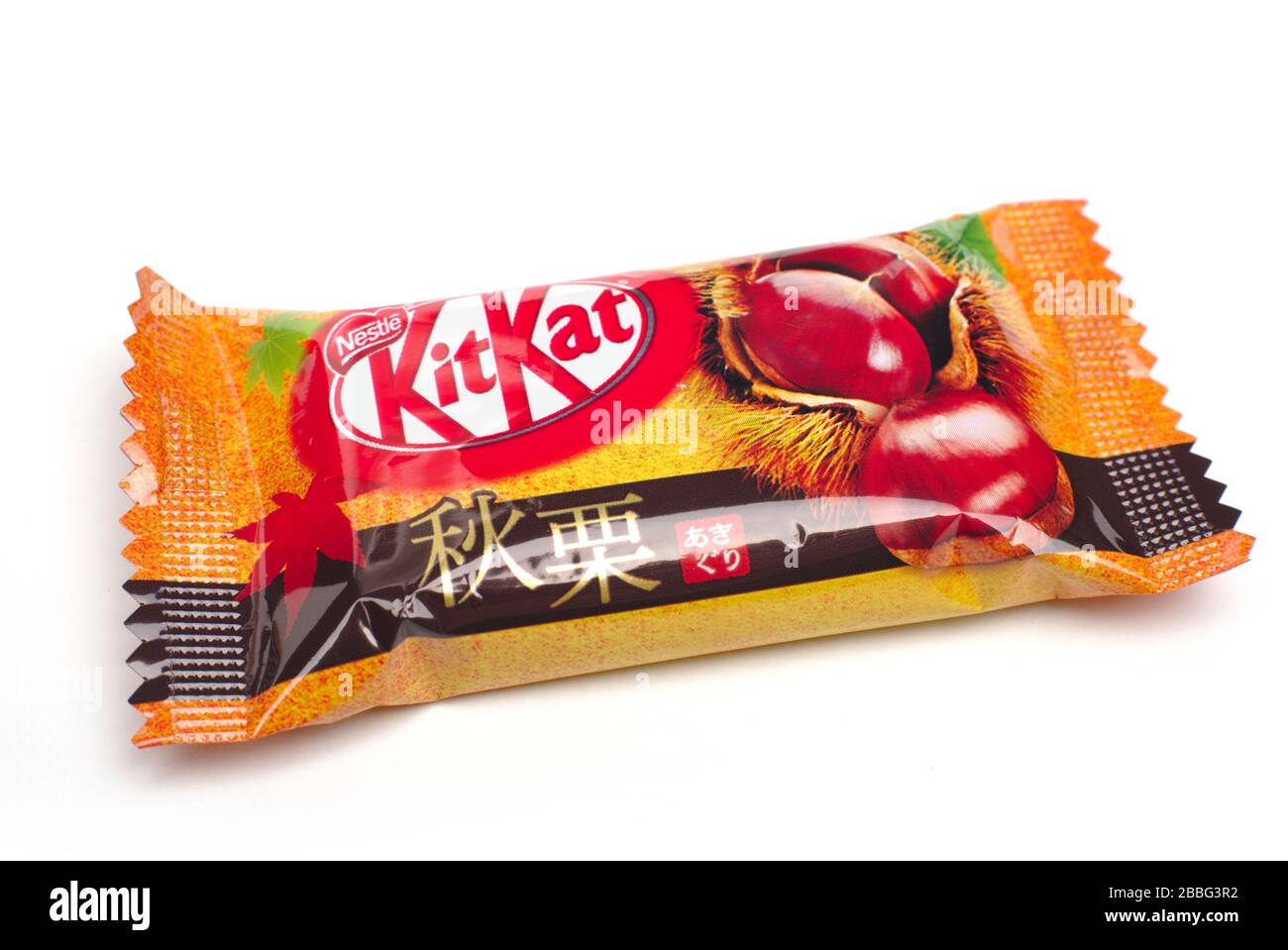 Sweet Chestnut flavour KitKat from Japan Stock Photo