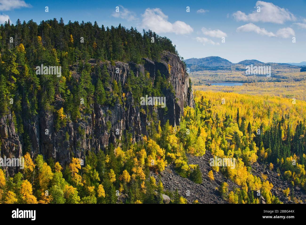 autumn, Ouimet Canyon, Ouimet Canyon Provincial Park,  Ontario, Canada Stock Photo