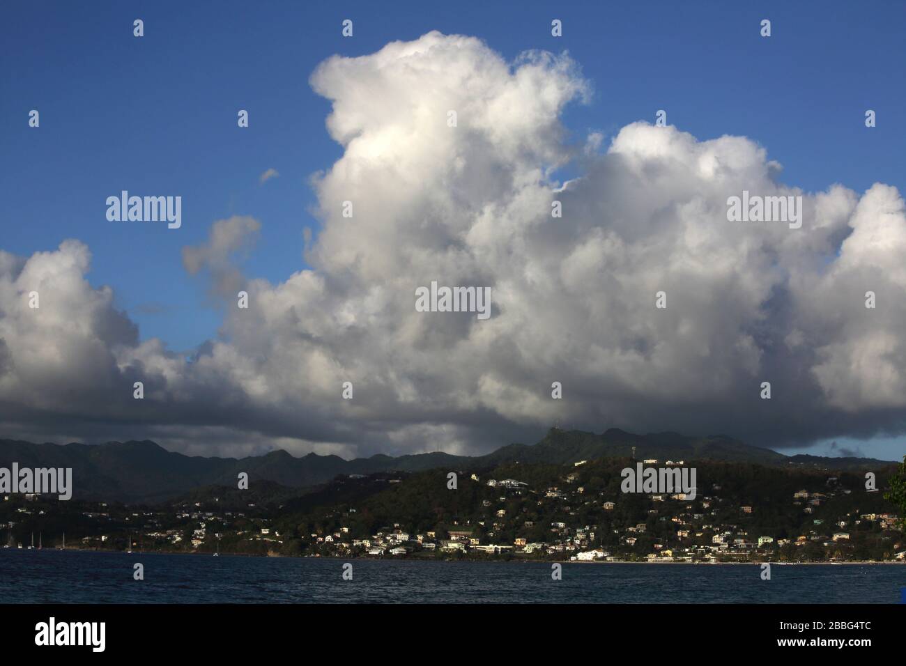 Grenada Cumulonimbus cloud over St Georges Stock Photo