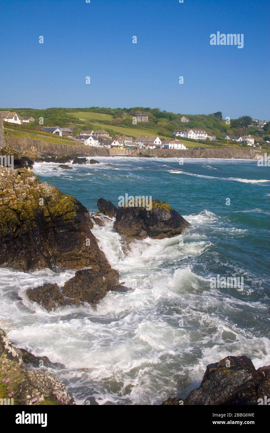 coverack harbour on the lizard in south cornwall Stock Photo